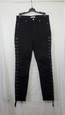 Good American Good Waist Lace Up Skinny Jeans Black Size 8/29